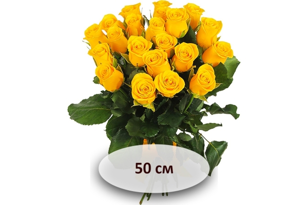 Желтая роза 50 см